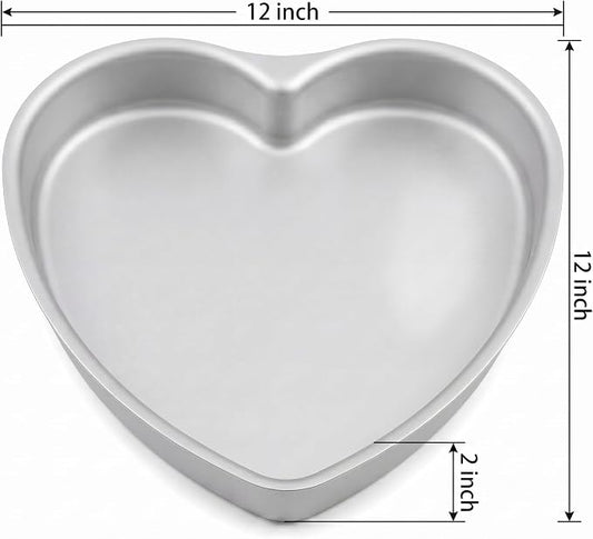 Heart Shaped Cake Pans, 12 × 2 Inch, | Aluminum, For Wedding, Party, Family Occasions, For Chocolate, Bread