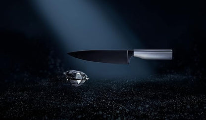 WMF Ultimate Black Santoku Knives 32 cm, Made in Germany, Kitchen Knife Durable Sharp, Diamond Cut, Blade 18.5 cm, Everlasting Sharpness, Safe Finger Protection, Ergonomic Handle