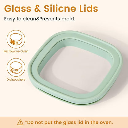 Square Glass Pasta Containers Storage 2.5 Qt Set of 3, Spaghetti Container Storage for Pasta, Nuts, Cereal, Flour, Organize Your Kitchen with these BPA-Free Glass Jars with Lids