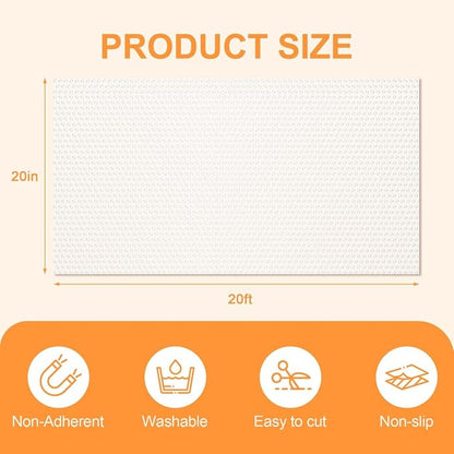 FEXIA Shelf Liner 20 Inch x 20 FT Clear Non Slip Waterproof Cabinet and Drawer Liner for Kitchen Cabinet Refrigerator Pantry Closet Durable Non Adhesive