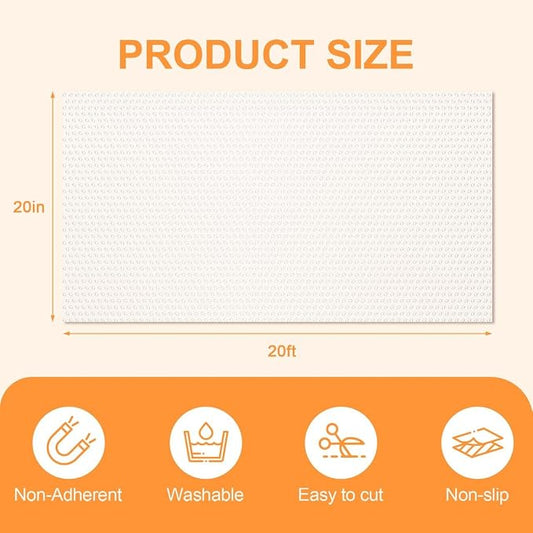 FEXIA Shelf Liner 20 Inch x 20 FT Clear Non Slip Waterproof Cabinet and Drawer Liner for Kitchen Cabinet Refrigerator Pantry Closet Durable Non Adhesive