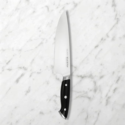 WICKWILLOW 8-Inch Chef Knife - German X50CrMoV15 Steel, Razor-Sharp All-Purpose Kitchen Knife for Everyday Cooking, Meal Prep, Meat, Vegetables & Herbs - Full Tang, Ergonomic Handle, Gift Box