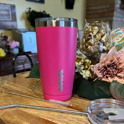 BJPKPK Tumbler With Lid And Straw 20 oz Insulated Tumblers Thermal Cup For Hot And Cold Drinks,Turquoise