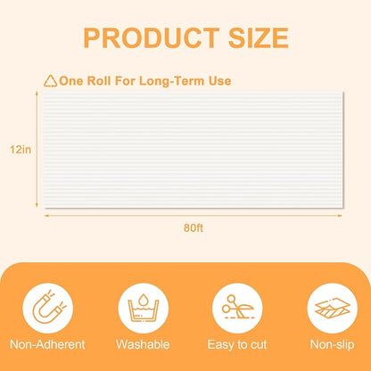FEXIA Shelf Liners for Kitchen Cabinets Non-Slip Drawer Liner 12 Inches x 80 FT Waterproof & Oil-Proof Non Adhesive Durable Material Fridge Liner for Shelves