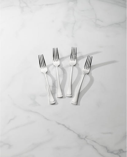 Lenox Portola Flatware Collection, 18/10 Stainless Steel Flatware & Silverware, Dinner Fork Set, 4-Piece