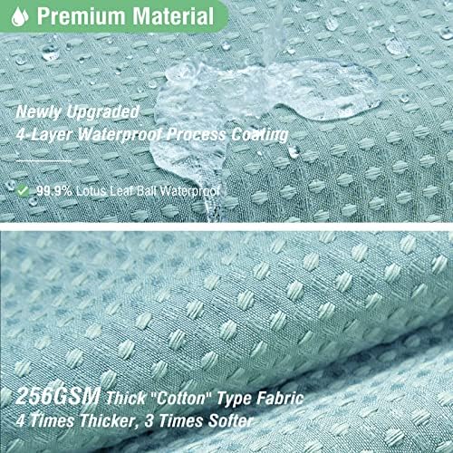 Dynamene Extra Wide Waffle Shower Curtain 256 GSM 108"x72" Teal/Turquoise