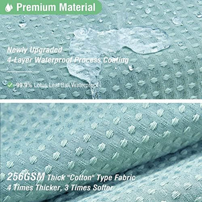 Dynamene Extra Wide Waffle Shower Curtain 256 GSM 108"x72" Teal/Turquoise