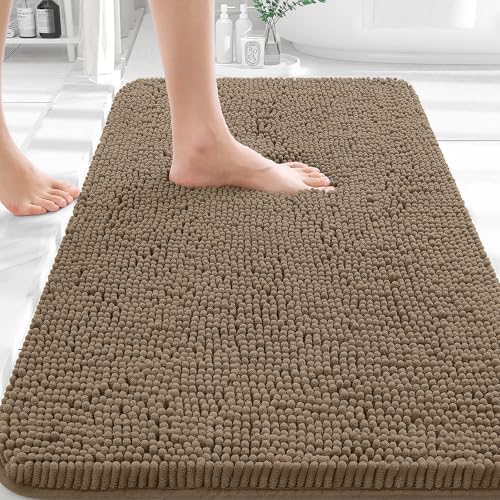 OLANLY Bathroom Rugs 35x24, Extra Soft Absorbent Chenille Bath Rugs