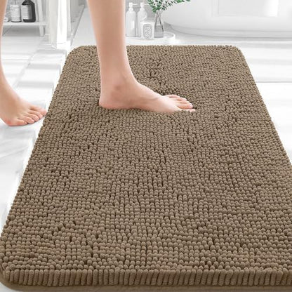 OLANLY Small Bathroom Rugs 30x18, Extra Soft Absorbent Chenille Bath Rugs