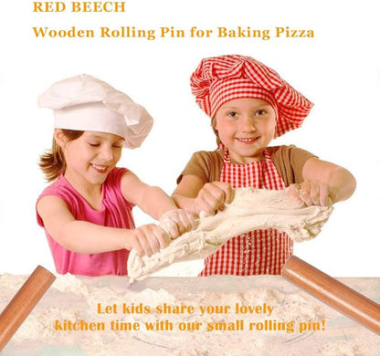 Wooden Rolling Pin for Baking Pizza making, Professional Dough Roller Rolling Pins Wood, 15-3/4-Inch by 1-1/4 Inch, Beech Wood for Baking Pizza, Clay, pasta, Cookies, Roller Pins Baking (Wooden)