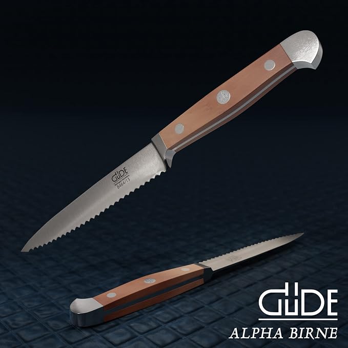 Güde Alpha Pear Series Hand Forged/Serrated Tomato Knife, 5-in - Ice Hardened Steel - Made in Solingen, Germany Since 1910