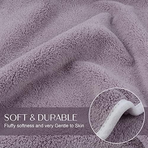 KinHwa Microfiber Hand Towels Ultra Soft Hand Towels for Bathroom Super Absorbent Bath Towels Ideal for Hair Spa Sports and Travel 30inch x 16inch 4 Pack Purple