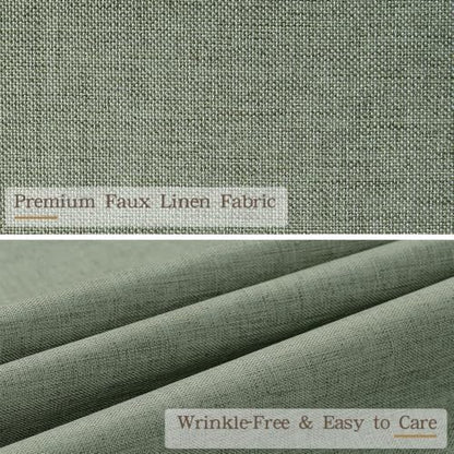 Furlinic No Hook Shower Curtain Scalloped Green Waterproof 72 Inch Fabric