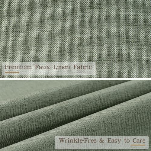 Furlinic Olive Green Shower Curtain Scalloped Waterproof Boho No Hook 72x75