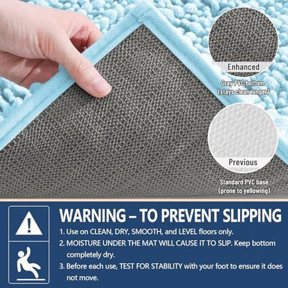 Arotive Bathroom Rugs Mat 47x32, Soft Absorbent Chenille Shaggy Bath Mat
