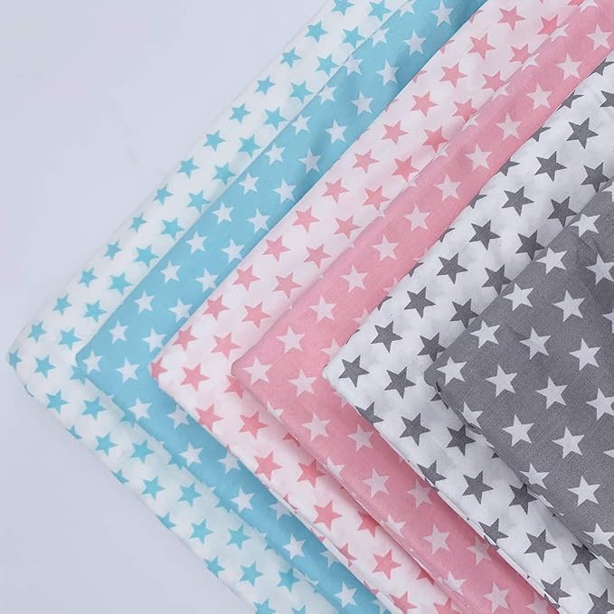 7Pcs 20" x 20" Cotton Fabric DIY Making Supplies Quilting Patchwork Fabric Fat Quarter Bundles DIY for Quilting Cotton Patchwork Cushions (Start, 20" x 20")