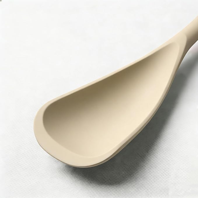 Multifunction Spatula Cooking Spoon, Scoop Spoons for Cooking BPA Free, Spatulas Silicone Heat Resistant for Mixing, Scooping, Scraping and Serving, Dishwasher Safe (2 Khaki, 12.6 inch)