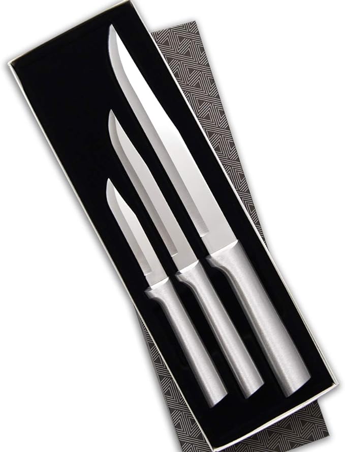 Rada Cutlery Housewarming Gift Set (S02), 3-Piece Knife Set, Stainless Steel Blades, Silver Handle