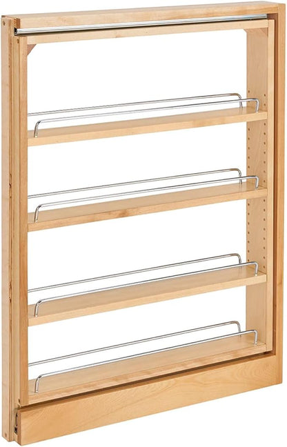Rev-A-Shelf 432-BF-3C 3" Wood Base Cabinet Pullout Filler Organizer with Adjustable Shelves