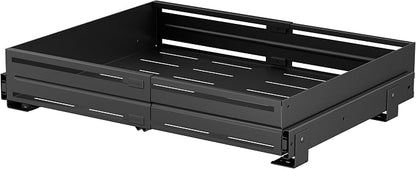 Pull Out Cabinet Organizer, Expandable Width 13"-22", Heavy Duty Metal Slide Out Drawers for Cabinets, Expandable Cabinet Pull Out Shelves for Kitchen, Pantry, Bathroom, Black