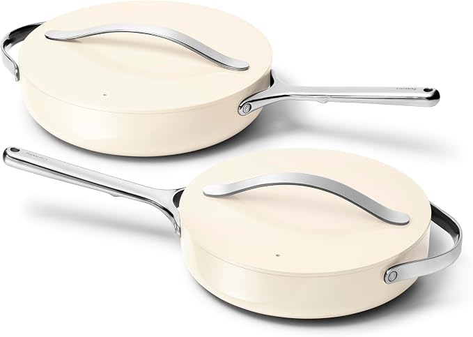 Caraway 10in (3qt) Saute Pan + 12in (4.5qt) Saute Pan Duo Cream