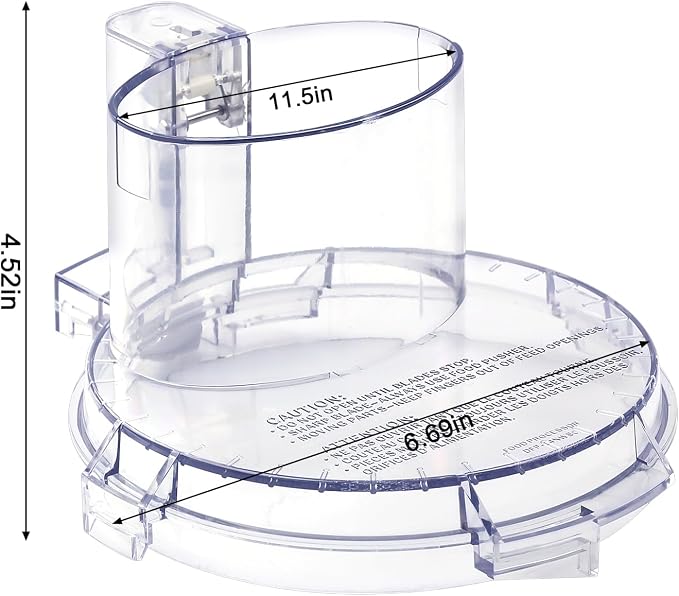DFP-14 Food Processor Work Bowl Cover DFP-14NWBCT1 for Cuisinart Food Processor Replacement Parts Fits DLC-005AGTXT1 4 Locking Tabs