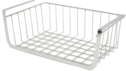 INEX Upper Cabinets Hanging Shelf Kitchen Sink Storage Caddy (Silver, 5.5" H x 15.3" W x 9.2" D)