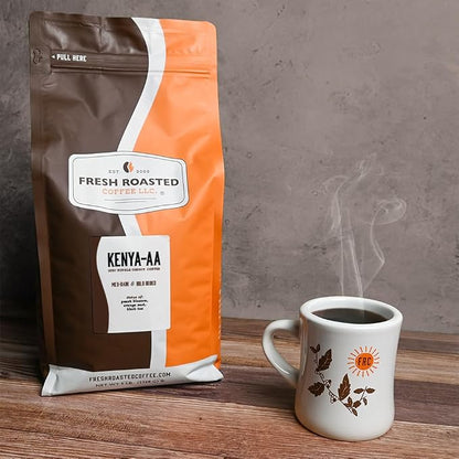 Fresh Roasted Coffee, Kenya AA, 5 lb (80 oz), Med-Dark Roast, Kosher, Ground