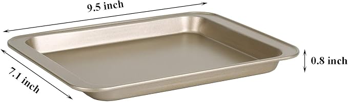 Baking Sheets Toaster Oven Pans, Cookie Sheets for Baking Tray Non Stick, Broiler Quarter Half Sheet Pan, Jelly Roll Pan Cake Pan Set for Cooking, Walooza Rimmed Cookie Sheets for Baking Nonstick