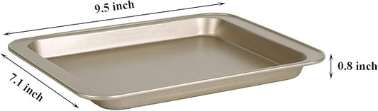 Baking Sheets Toaster Oven Pans, Cookie Sheets for Baking Tray Non Stick, Broiler Quarter Half Sheet Pan, Jelly Roll Pan Cake Pan Set for Cooking, Walooza Rimmed Cookie Sheets for Baking Nonstick