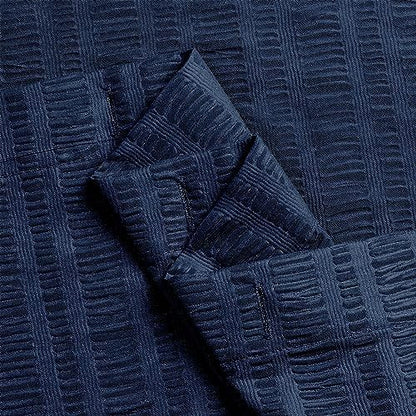 Aiyufeng Moga Navy Blue Fabric Shower Curtains for Bathroom - Blue Hotel Spa Polyester Cloth Bath Curtain with 12 Holes, 72x72, Machine Washable, Navy Blue