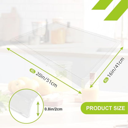 Acrylic Cutting Board with Juice Groove, Clear Cutting Board with Counter Lip, Cutting Boards for Countertop Protector, Non-Slip Dough Mat, Kitchen Decor Gadgets House Warming Gifts(20"x16")