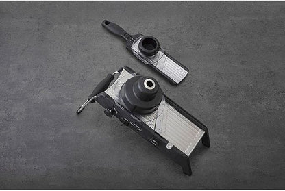 PL8 Professional Mandoline 2.0 - Adjustable Mandoline Slicer with 4 Cutting Thicknesses, Spring-Loaded Hand Guard, Stainless Steel Slicing Ramp, Foldable Non-Skid Feet for Safe, Convenient Food Prep