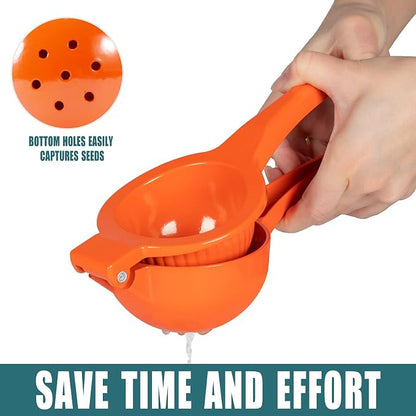 Y-ME Manual Juicer Citrus Lemon Squeezer, Fruit Juicer Lime Press Metal, Professional Hand Juicer Kitchen Tool(Orange)
