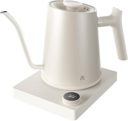 Greater Goods Electric Gooseneck Kettle, 1200W Stainless Steel with Precision Temperature Control, Fast Boil, BPA-Free, Ideal for Pour Over Coffee and Tea, 0.8L (Birch)