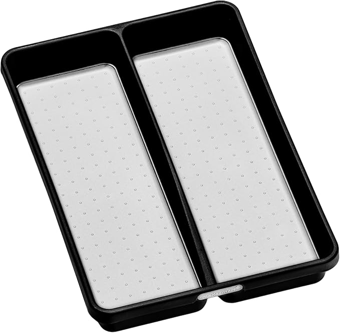 madesmart Small Utensil Tray, Deep Storage for Ladles, Whisks & Serving Tools, Non Slip Lining, for Drawers & Home Organization, Carbon