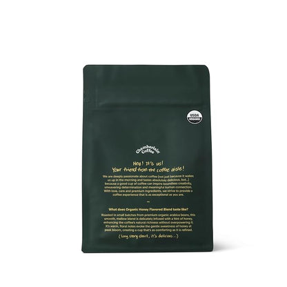 Chamberlain Coffee Honey Medium Roast Ground Coffee - USDA Organic Specialty Blend - Smooth & Balanced with Honey, Chamomile & Oak Notes - Freshly Roasted - Rich Flavor & No Bitterness - 10 Oz