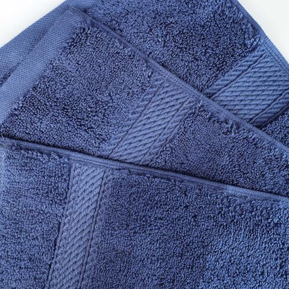 SUPERIOR Egyptian Cotton Pile Plush Bath Sheet, 2 Piece Set, Navy Blue