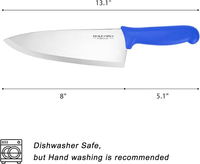 8 inch Japanese High Carbon Stainless Steel Chef Knife Set, Professional Extra Sharp Wide Cook Knife with Non-slip Ergonomic Handle, for Kitchen Home Restaurant