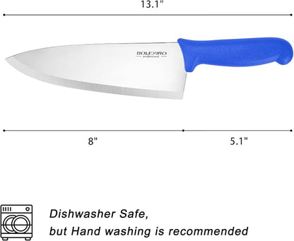 8 inch Japanese High Carbon Stainless Steel Chef Knife Set, Professional Extra Sharp Wide Cook Knife with Non-slip Ergonomic Handle, for Kitchen Home Restaurant