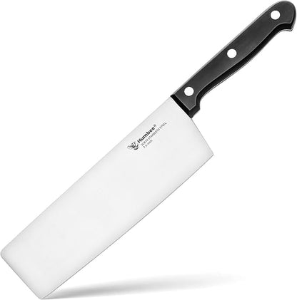 7.5-Inch Chef Knife Santoku – Full Tang Razor-Sharp High Carbon Stainless Steel Blade – Hollow Grind Edge – Ergonomic Grip Handle – Professional Kitchen Knife, Black
