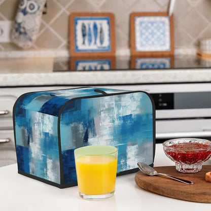 Abstract Oil Painting Blue Toaster Cover 4 Slice Wide Slot Washable Kitchen Appliance Covers Fingerprint Bread Machine Dust Cover Small Toaster Oven Accessories Covers Bread Maker Bag Women Gift