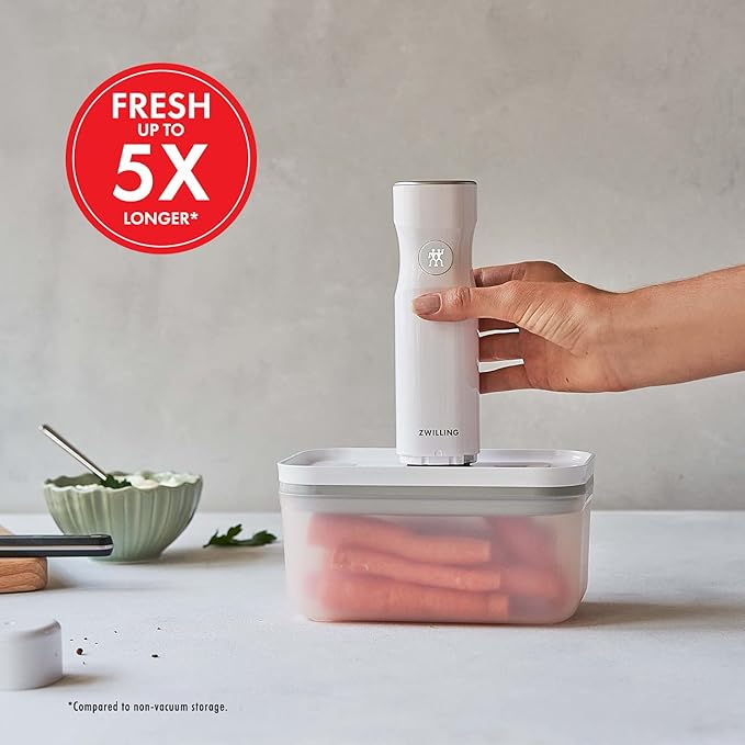 For food to stay fresh up to 5X longer, pump required (not included).