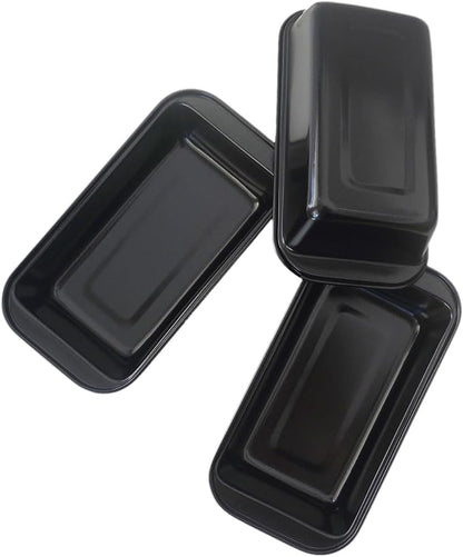 Mini Loaf Pans, 6" x 3.3" Nonstick Carbon Steel Bread Pan, Rectangle Loaf Baking Cake Tin for Small Banana Bread, Meatloaf, Sourdough, Brownies - Set of 4, Black