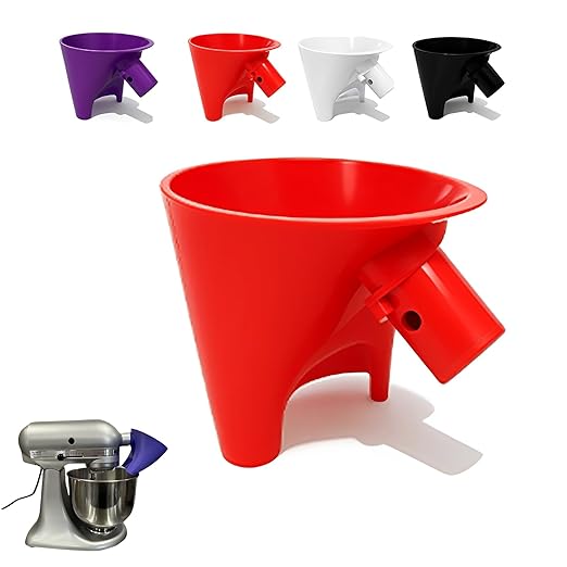 Flour Funnel Compatible for KitchenAid Mixer, Easy Pour No-Mess Attachment, Anti-Splash Attachment for Tilt-Head Stand Mixer 4.5 & 5 Quart (KSM150), Dishwasher Safe Baking Tool