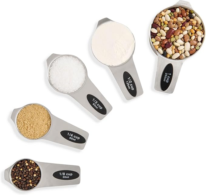 Mrs. Anderson’s Baking Magnetic Measuring Cups, 18/8 Stainless Steel, 5-Piece Set