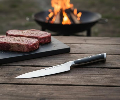KANKA 5 Inch Utility Kitchen Knife – German Stainless Steel Professional Cutlery with Premium Fiberglass Handle, Razor Sharp Blade for Cutting, Slicing, Carving, Peeling, Fruit & Meat