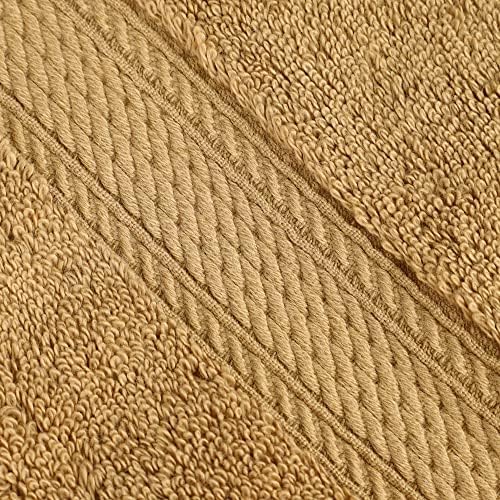 SUPERIOR Egyptian Cotton Plush & Absorbent, Hand Towel Set of 4, Toast