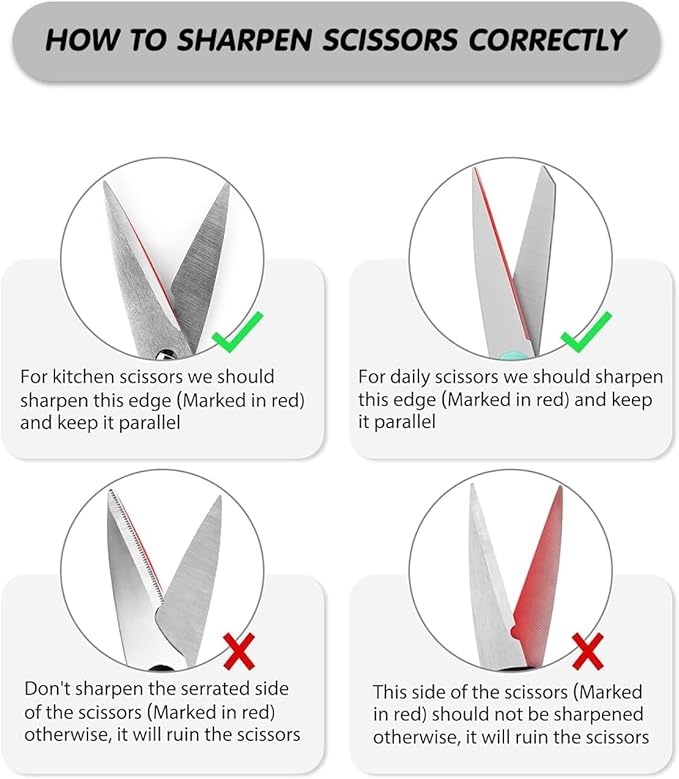 4-In-1 Manual Knife Sharpener for Kitchen Knives & Scissors, Professional Pull-Through Knife Sharpener with Tungsten Steel & Ceramic Slots, Non-Slip Base, Easy to Use for Chef Knives & Kitchen Knives
