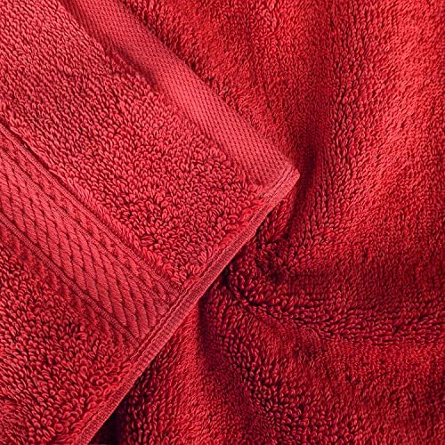 SUPERIOR Egyptian Cotton Ultra Plush & Absorbent, 8 Piece Set, Red